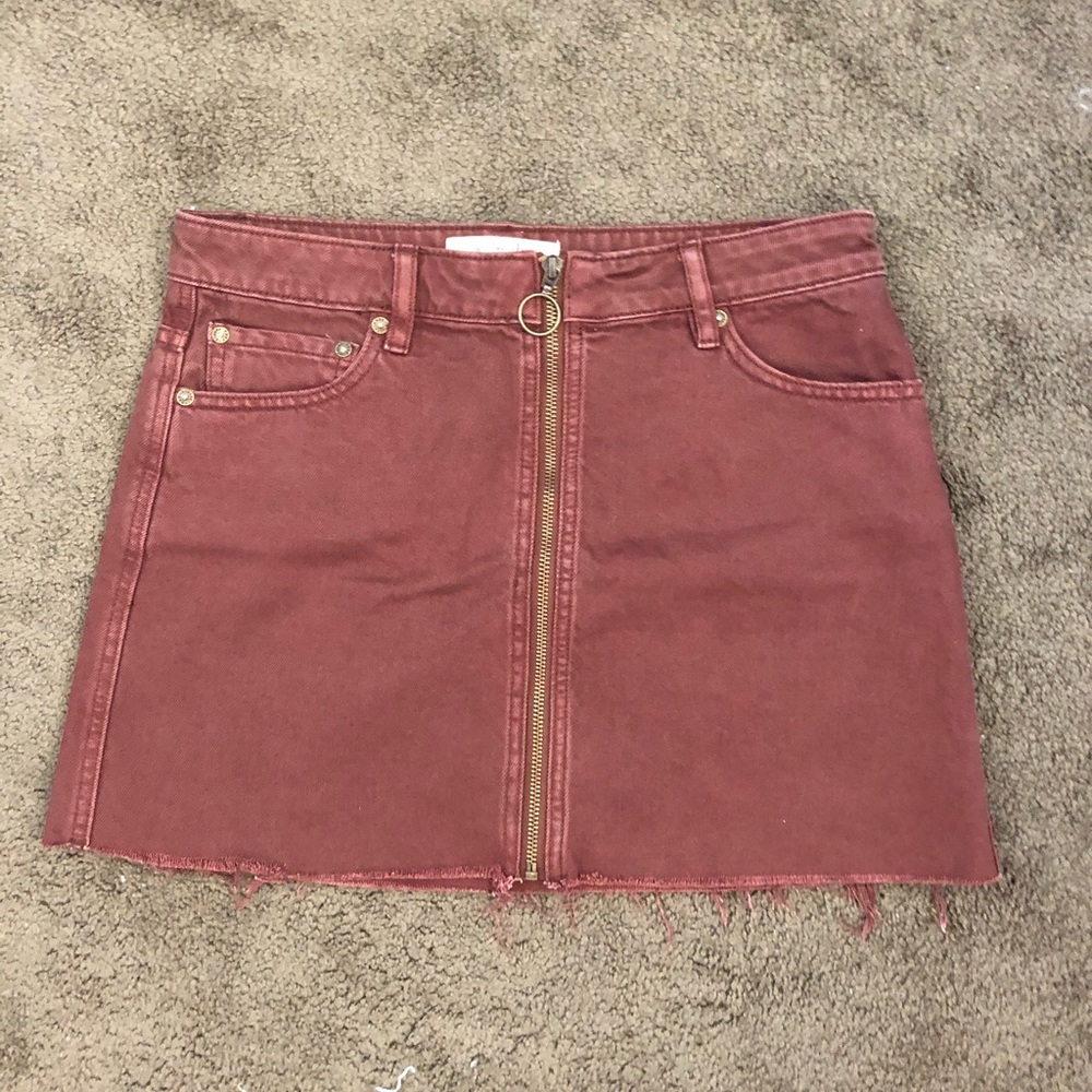 Maroon Mini Skirt